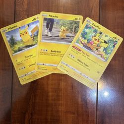 Pokemon Pikachu Sword & Shield Non-holo Lot of 3 NM/M