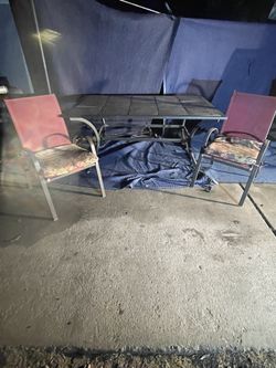 Ceramic Tile Patio Table (6 Chairs) GOOD CONDITION 