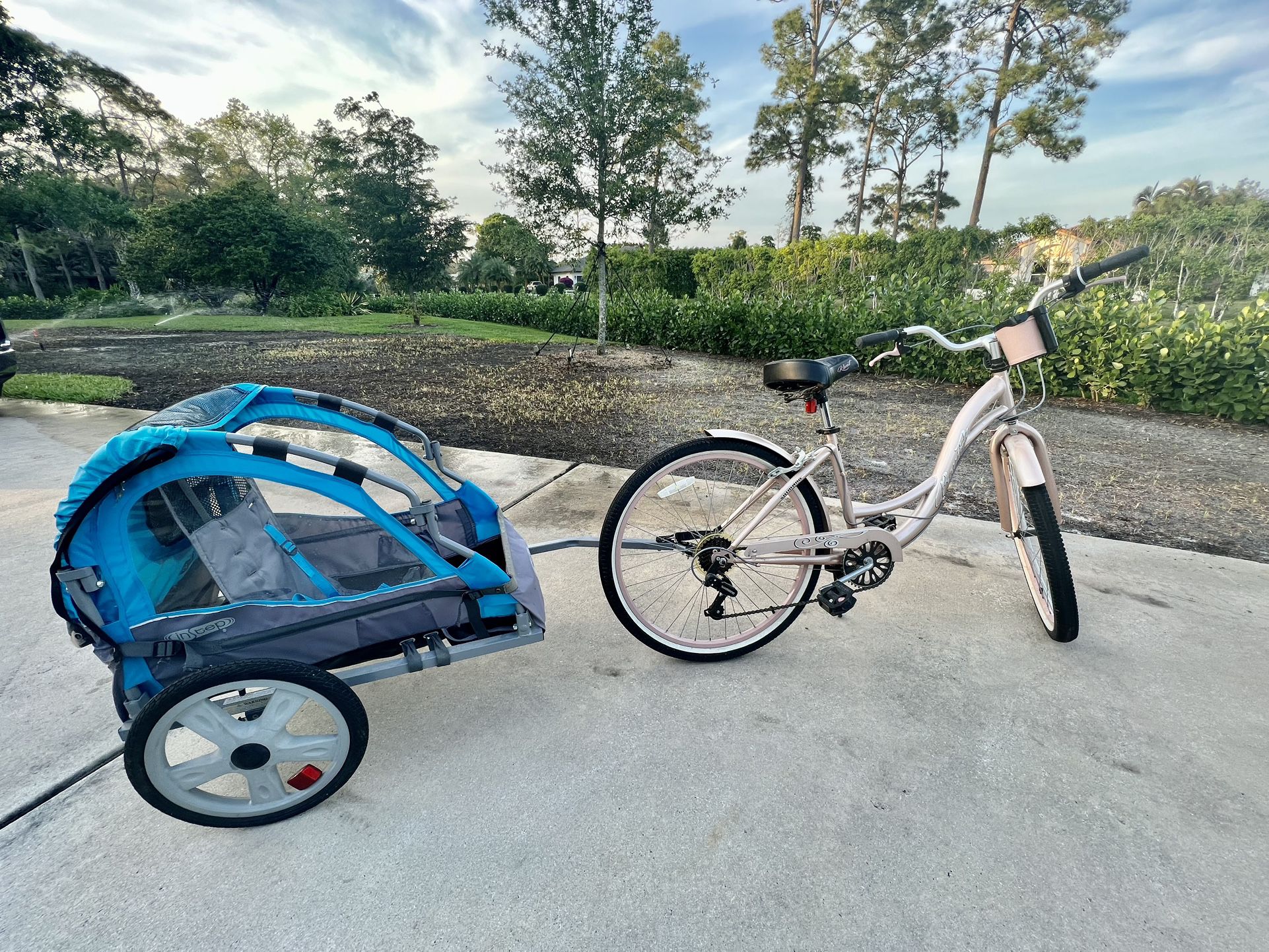 Bicycle With  Instep Bike Trailer for Toddlers, Kids