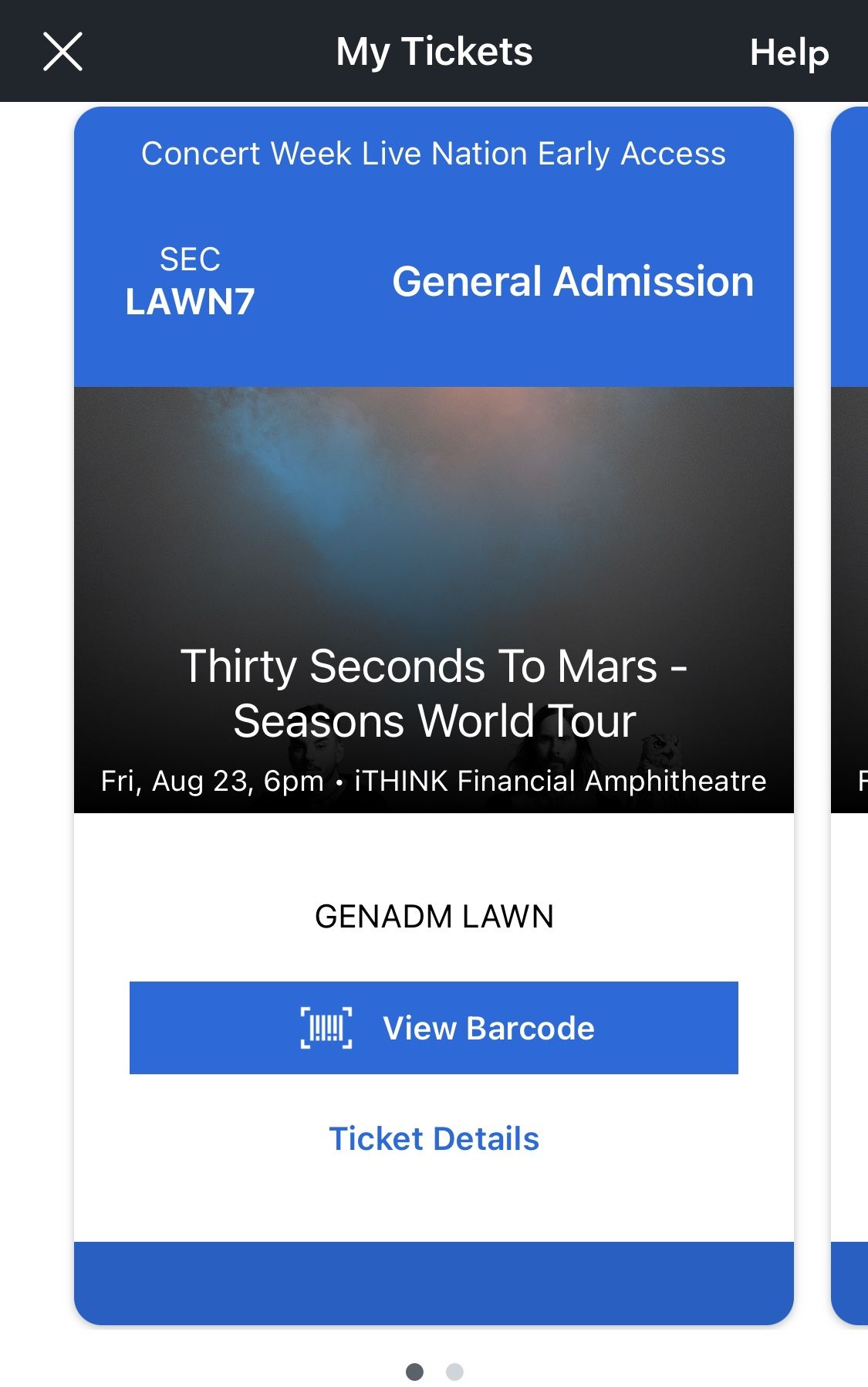 Two Tickets To 30STM and AFI Aug 23