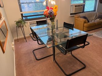 Beautiful glass dining room table