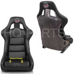 NRG Prisma FRP-302BK-V Fixed Back Bucket Racing Seat Large OBO