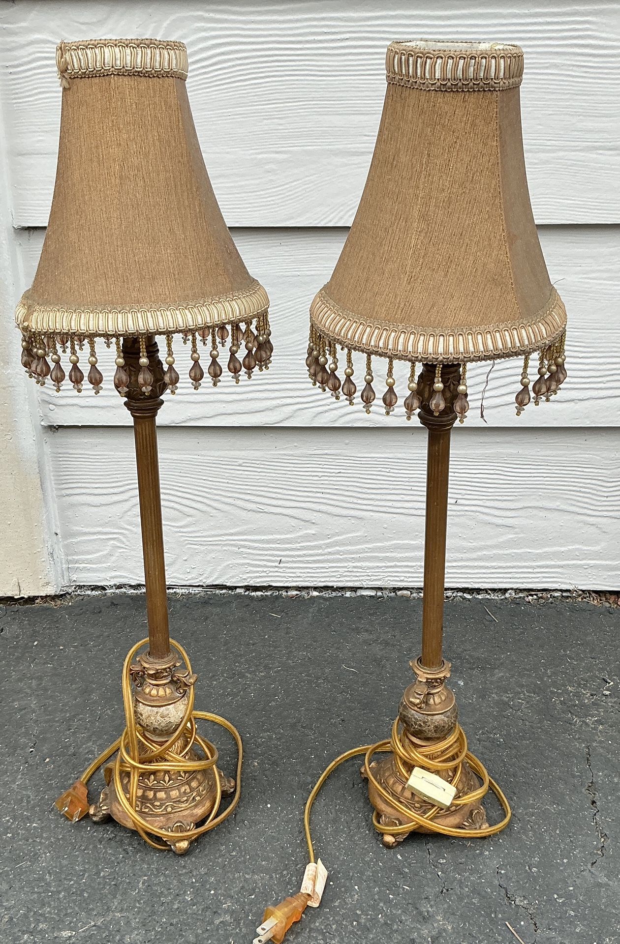 Vintage MCM Style Merit Originals Candlestick Style Table Lamp 24" Set 2
