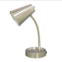 Brushed Nickel Gooseneck LED Desk Lamp