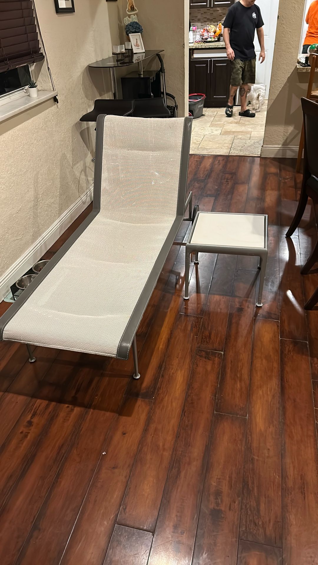 1966 Adjustable Chaise with side mini table set