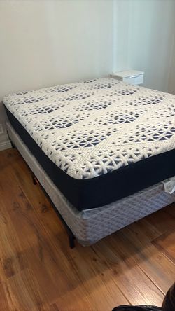Queen mattress with frame