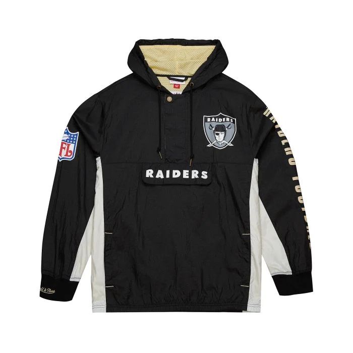 Mitchell & Ness Oakland Raiders Team OG 2.0 Anorak Windbreaker Vintage Logo Jacket - Large NWT