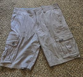 Grey cargo Quicksilver shorts 34