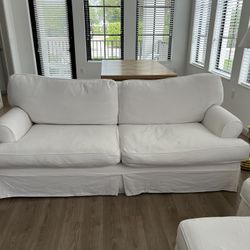 Rachel Ashwell Shabby Chic Couture White Slipcovered Regular Squadgy II Sofa