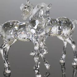 Beautiful Swarovski 2 Foals Horse 627637 Figurine 
