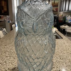 Beautiful Tall Glass Owl Decor, 21” Tall