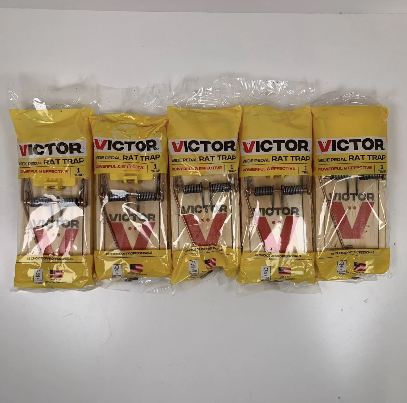 (5) Victor Professional Rat Trap Reusable Wood Snap 7"x3.5" New Snaptrap