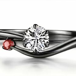 Brand New Gothic Punk Black Ring  ( size 10 )