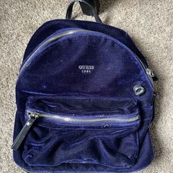 Blue velvet guess mini backpack