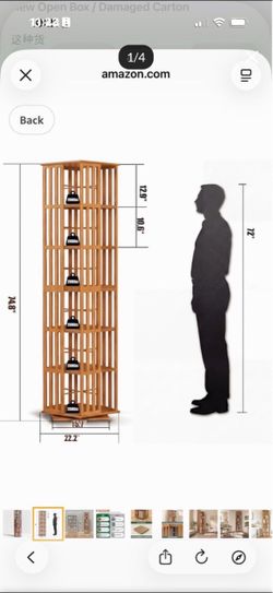 Bamboo Rotating Bookshelf