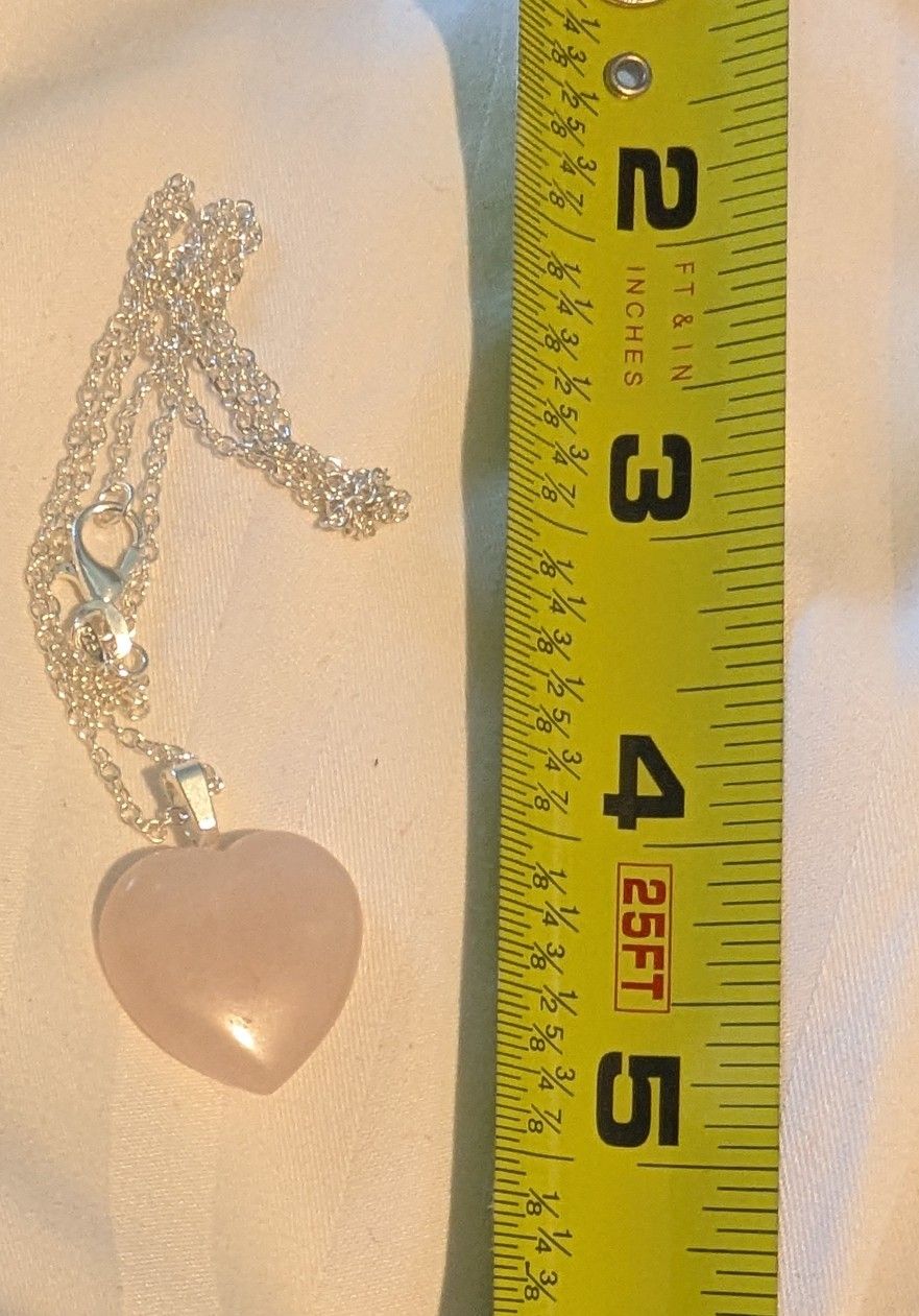 Rose Quartz Heart Necklace
