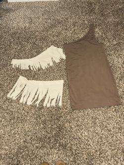 Topshop One shoulder dress Size 6 Pocahontas Halloween costume