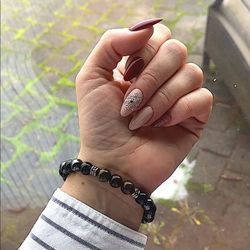 Black obsidian / hematite / tiger eye bracelet