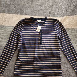 J. Crew Women's Striped Henley NWT size XS 