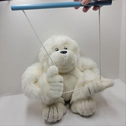 VTG Hanging Gorilla Stuffed Animal Plush 12" White Soft Circus Zoo Monkey Ape