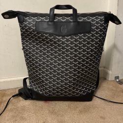 Goyard Black Coated Canvas Backpack