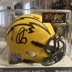 Oronde Gadsden II Signed Los Angeles Chargers Riddell Rave Mini Helmet Beckett