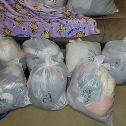7 Bags Of Women's Clothes Size Large-XL 