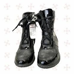 Nature Of Soul New w Tag Black/Silver Shiny & Shimmery Lace Up Ankle Boots Women Sz 8