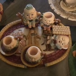 Old Tea Sets .humpty Dumpy , Noah Ark,king George, Circus And Baseball All Complete 