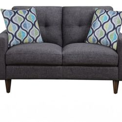 Love Seat Dark Gray/ Pillows Include 