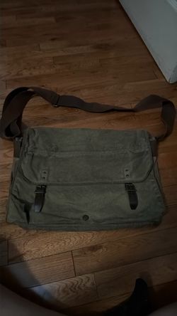 Olive Canvas Messenger Bag