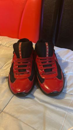 Red and black Prada Cups