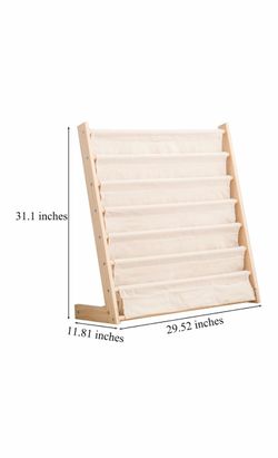 Kids Wooden Sling Bookshelf Rack
