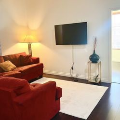 Plush Dark Red-Sofa Set