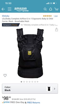 Lillebaby complete airflow 6-in-1 baby carrier