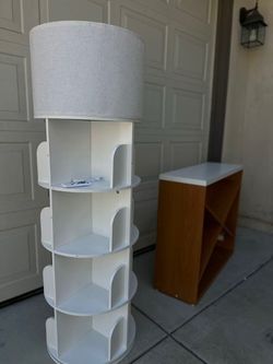 Brand new White Tower Floor Lamp with Shelves