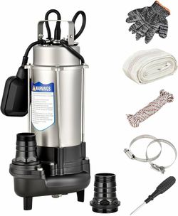 2HP Submersible Sewage Grinder Pump 115V Stainless Steel 2” NPT Discharge 10400 GPH