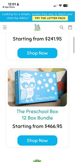 The Preschool Box Educational Activity Boxes