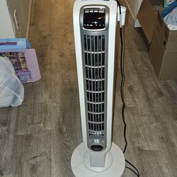 Lasko Portable 3-Speed Oscillating Tower Fan with Timer and Remote Control, 2510, White