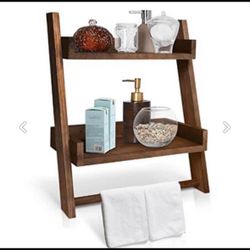 New in its box HARLAND&HAUG Bathroom 2 Tier Floating Shelves Shelf Storage Kitchen Ladder Shelf with
