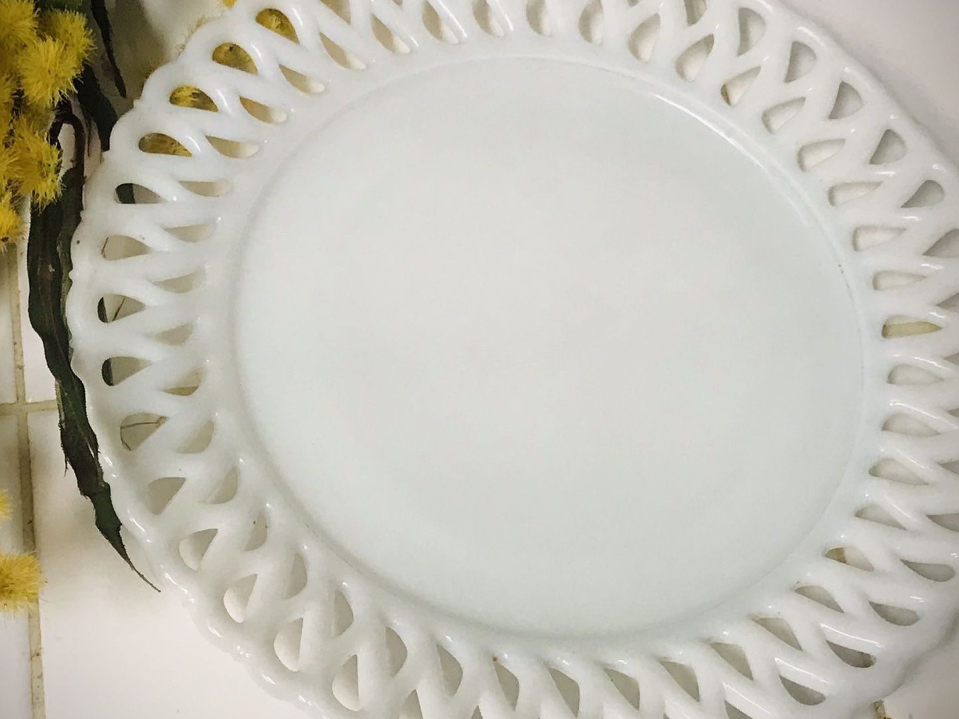 Vintage Milk Glass Dessert Plate