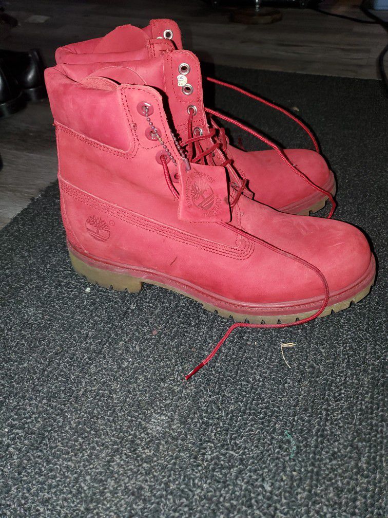 Red Timberlands Men's Size 9.5