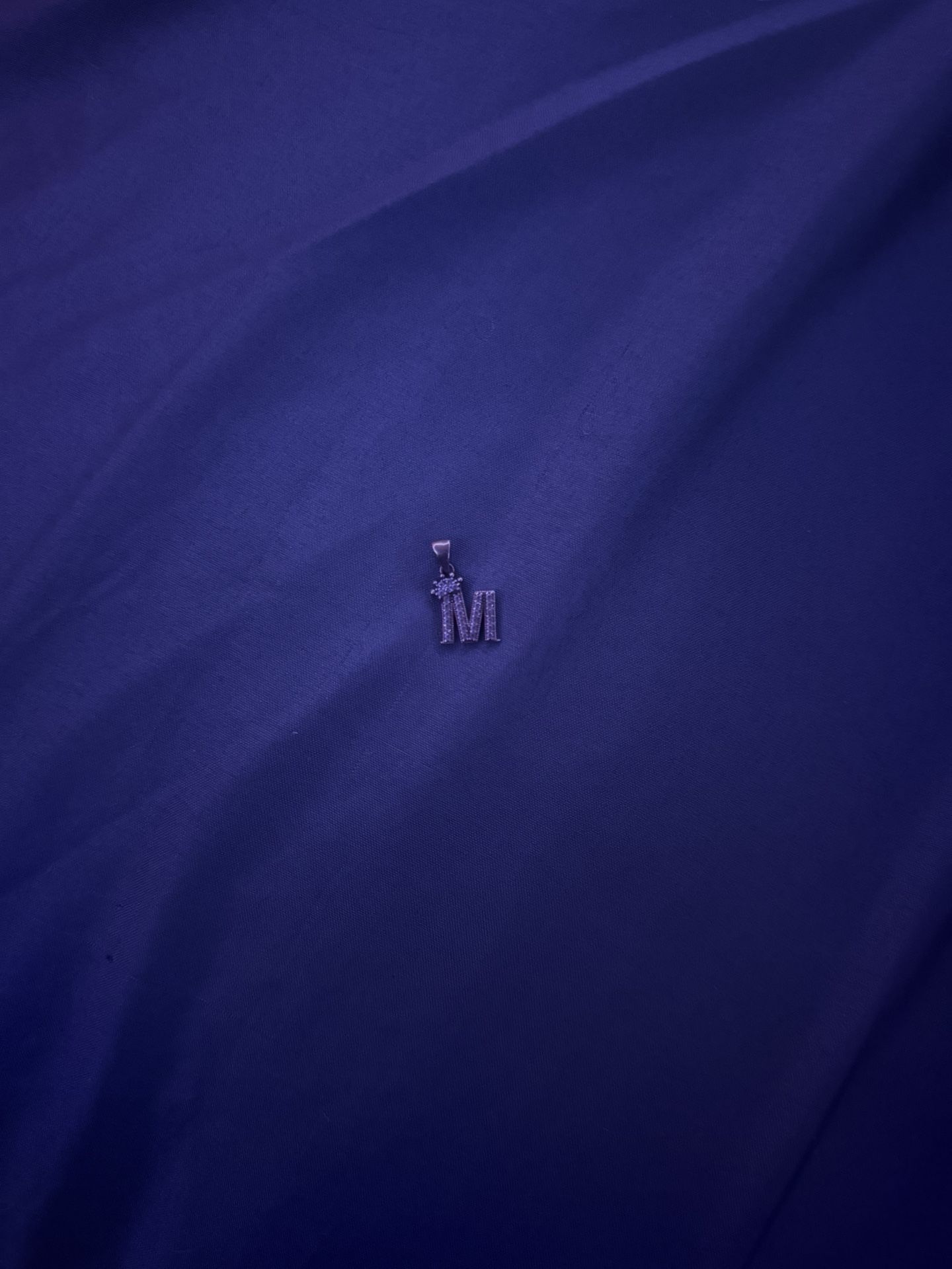 “M” pendant - tiny crown on top