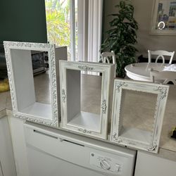 Distressed Wood Wall Display Shelves