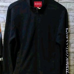 Men's Size Medium Black Guess Sweater Zip Jacket