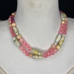 Pink Beaded Ncklacd