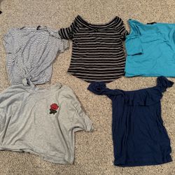 5 Juniors Size medium Shirt Sleeve Tops (Dark Blue Is Aeropostale)