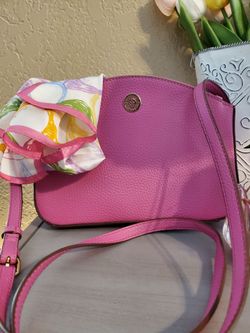 Anne Klein Pink Pebbled Crossbody Bag