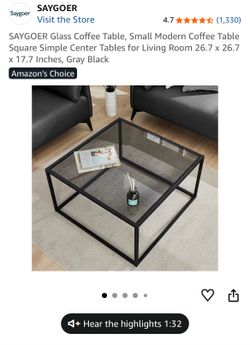 Saygoer square black coffee table