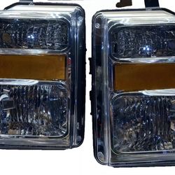 #OH69 FIT 2008-2021 E150 E250 E350SD E450SD F650 F750 Chrome Smoked Halogen Headlight Pair 
